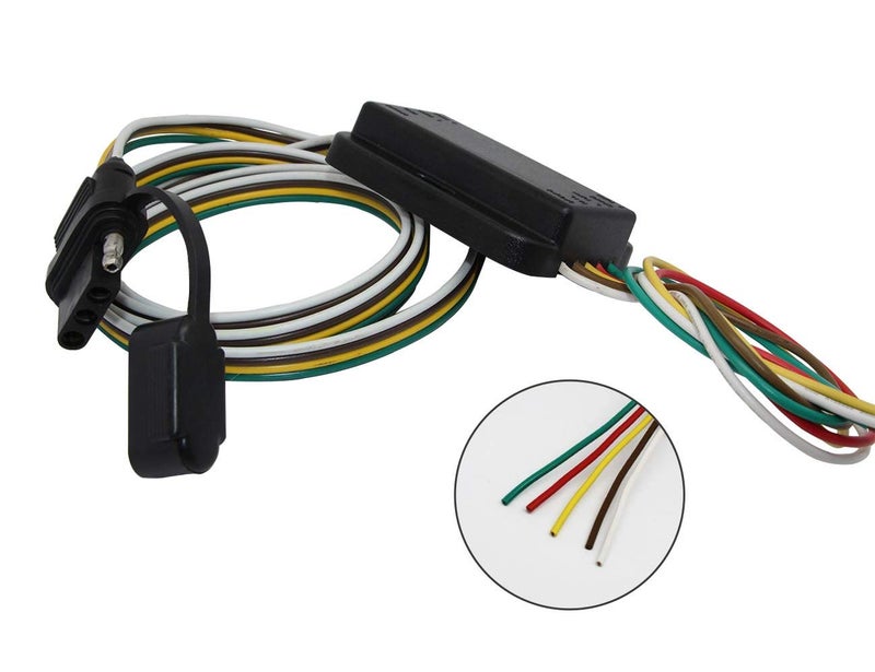 NEW SUNÂ® 3-Way to 2-Way Trailer Tail Light Converter - 100% Copper, 5-Wire to 4-Pin Flat Harness, Waterproof, Easy Install for Trucks, Towing Vehicles, Non-Powered Easy Installation - Image 5
